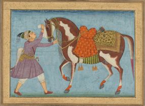 HORSE AND HIS GROOM MUGHAL, MID-18TH CENTURY