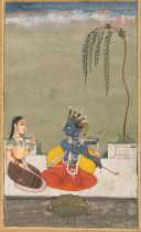 KRISHNA AND RADHA SEATED TOGETHER BIKANER, 18TH CENTURY