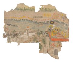 MAHARAJA RAM SINGH II VIEWS THE FORT AND CHAMBAL RIVER KOTAH MID-19TH CENTURY