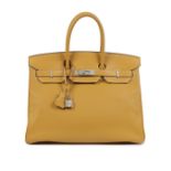 Herm&#232;s: a Moutarde Clemence Leather Birkin 35 2012 (includes padlock, keys, cloche and dust...