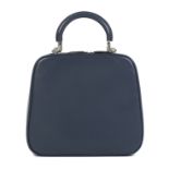 Moynat: a Petrol Blue Calfskin Paradis Top Handle Bag (includes dust bag)