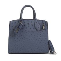 Louis Vuitton: a Blue Steamer Ostrich PM 2017 (includes detachable shoulder strap, luggage tag,...