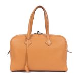 Herm&#232;s: an Orange H Clemence Leather Victoria II 35 2013 (includes padlock, keys, cloche an...
