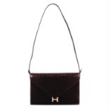 Herm&#232;s: a Shiny Burgundy Porosus Crocodile Sac Lydie 1975 (includes shoulder strap, dust ba...