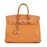 Herm&#232;s: an Orange H Togo Leather Birkin 35 2008 (includes padlock, keys, cloche, dust bag a...