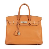 Herm&#232;s: an Orange H Togo Leather Birkin 35 2008 (includes padlock, keys, cloche, dust bag a...