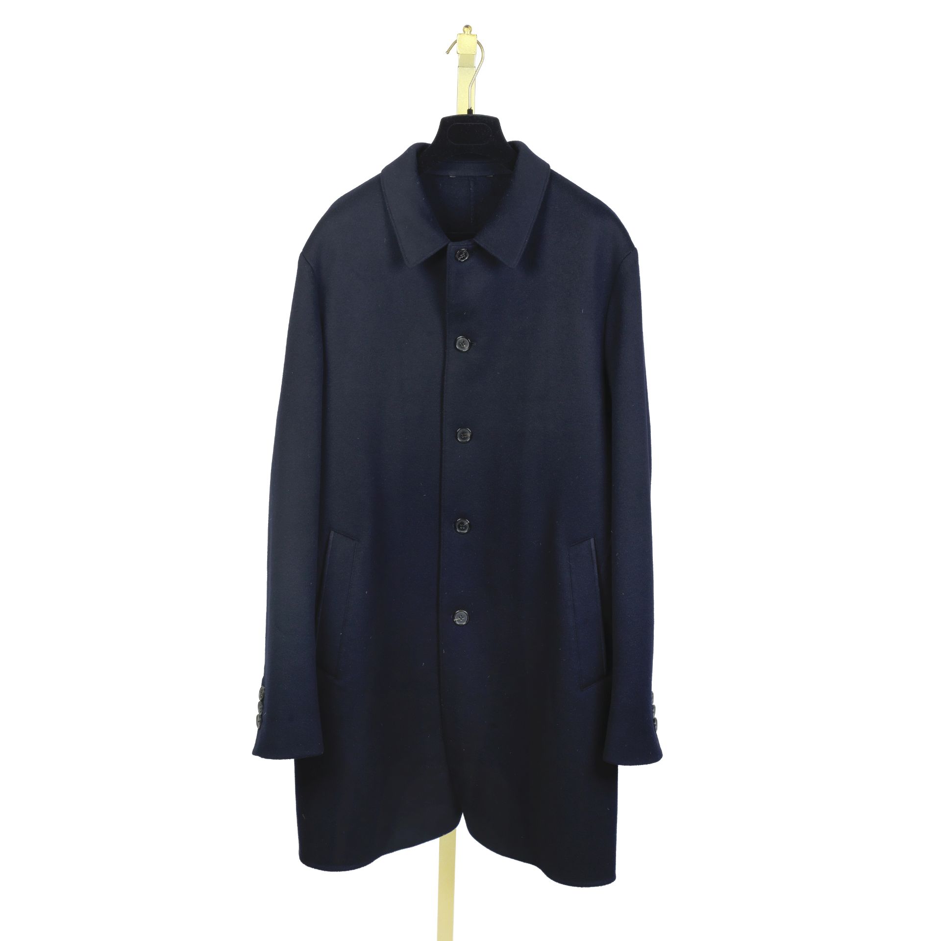 Loro Piana: a Men's Navy Blue Baby Cashmere Rain System Coat