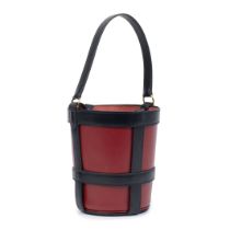 Herm&#232;s: a Rouge H and Black Box Leather Mangeoire Bucket Bag 2002