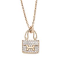 Herm&#232;s: a Rose Gold and Diamond Amulettes Constance Pendant Necklace 2023 (includes gemston...
