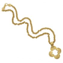 Victoire de Castellane for Chanel: a Gold Mirror Pendant Chunky Necklace Autumn 1996