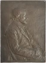 AUGUSTUS SAINT-GAUDENS (American, 1848-1907) Portrait Relief of Samuel Gray Ward (7 1/2 x 5 1/2 ...