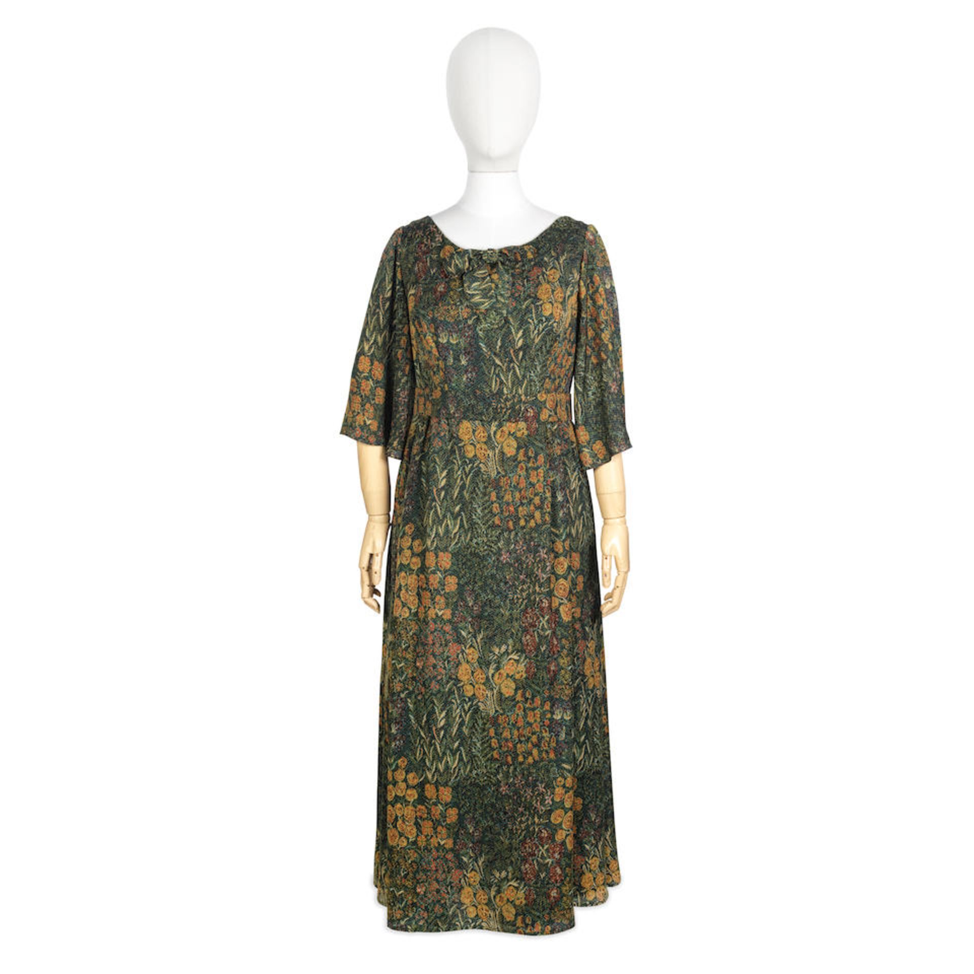 Imelda Staunton (as the Queen): A full-length floral print dress Season 6, Episode 1, 'Persona N...