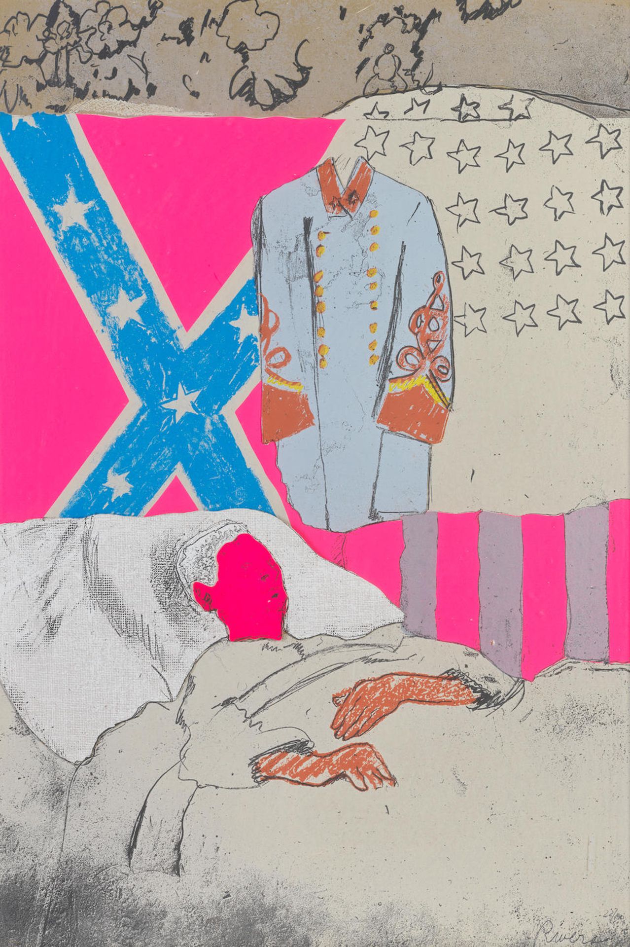 Larry Rivers (American, 1923-2002) The Last Civil War Veteran Screenprint in colours with collag...