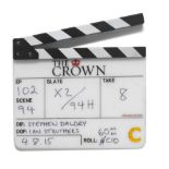 A clapper board used in the production of the first season of The Crown Season 1, Episode 2, 'Hy...