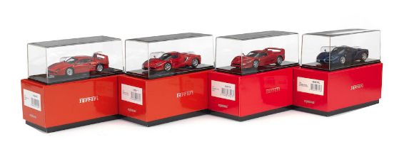 Four boxed 1:43 scale die-cast models of Ferrari sports cars by Kyosho, ((4))