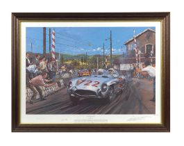 'Mille Miglia 1955', a limited edition print after Nicholas Watts signed by Stirling Moss and De...