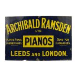 An Archibald Ramsden Limited 'Pianos' enamel sign,