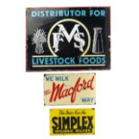 Three Agricultural enamel signs, ((3))