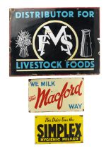 Three Agricultural enamel signs, ((3))