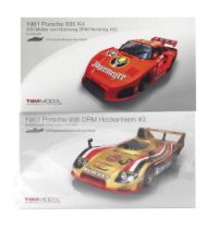 Two boxed 1:18 scale models of 1981 and 1983 Porsche sports racing cars by TrueScale miniatures,...