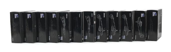 Twelve boxed 1:72 scale die-cast aircraft models by Falcon Models, ((12))
