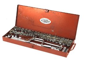 A complete Britool engineer's 1/2' square drive socket set, number 145B, 1966-1970, ((Qty))