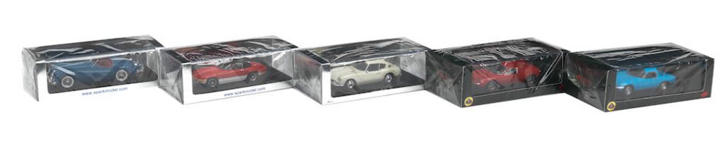 Five boxed 1:43 scale die-cast models of British cars by Spark Models, ((5))