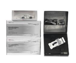 Boxed 1:43 scale models of 1966 Chaparral sports racing cars by TrueScale Miniatures, ((4))