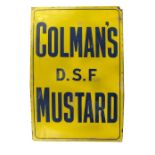 A Coleman's D.S.F. Mustard enamel sign, 1921,