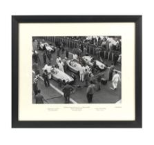 A framed startline photograph of the 1939 Reims Grand Prix from the Jarrotts Archive, ((4))