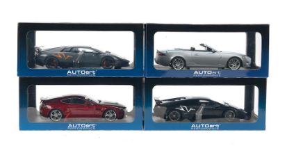 Four boxed 1:18 scale die-cast models by Autoart Performance, ((4))