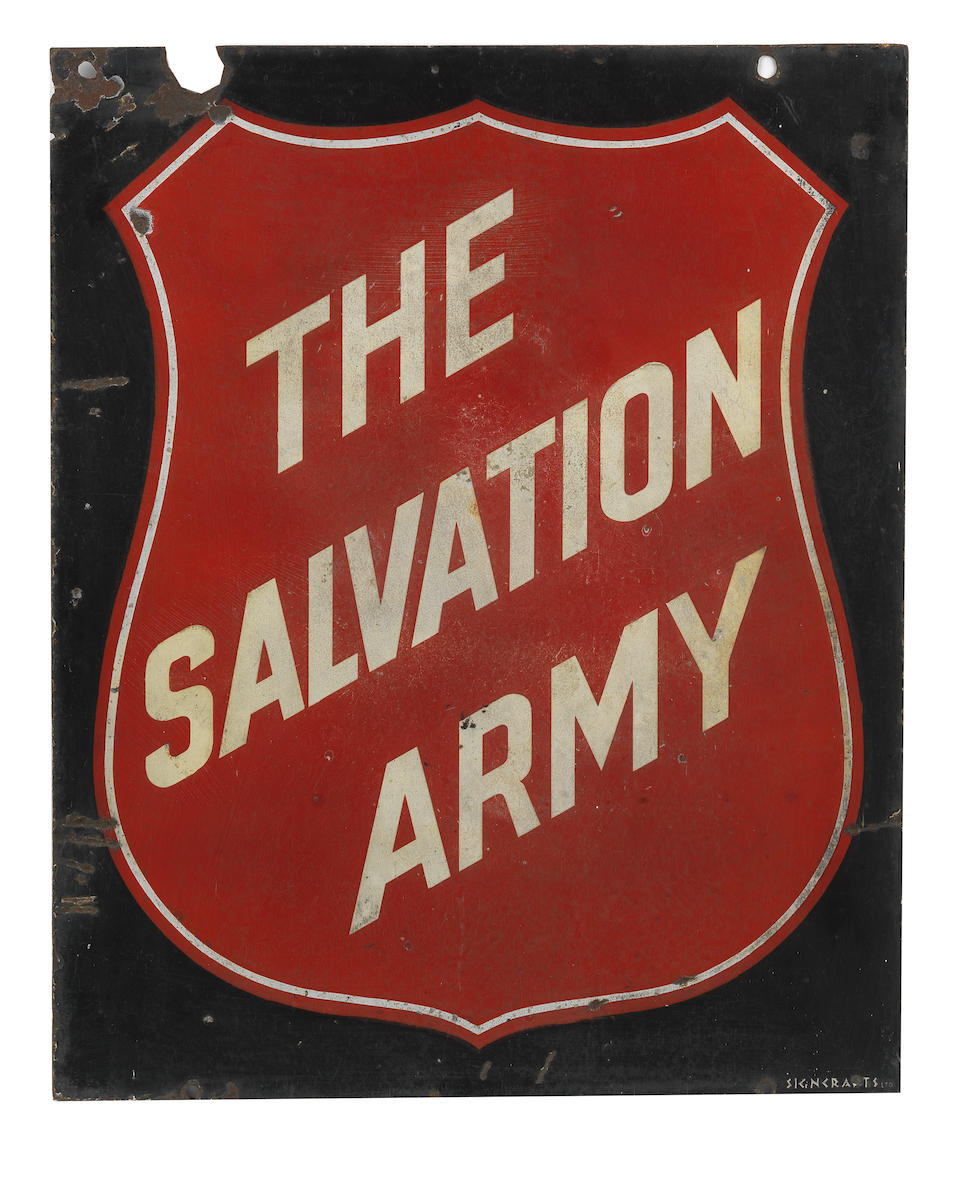 A 'The Salvation Army' enamel sign,