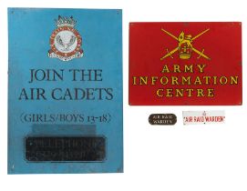 An Army Information Centre enamel sign, ((4))