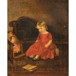 ANGLO-AMERICAN SCHOOL, 19TH CENTURY PORTRAIT OF YOUNG GIRL AND DOLL