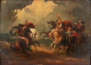 GEORGE JONES, RA (BRITISH, 1786-1869) DARIUS CHOSEN KING OF SYRIA BY THE NEIGHING OF HIS HORSE