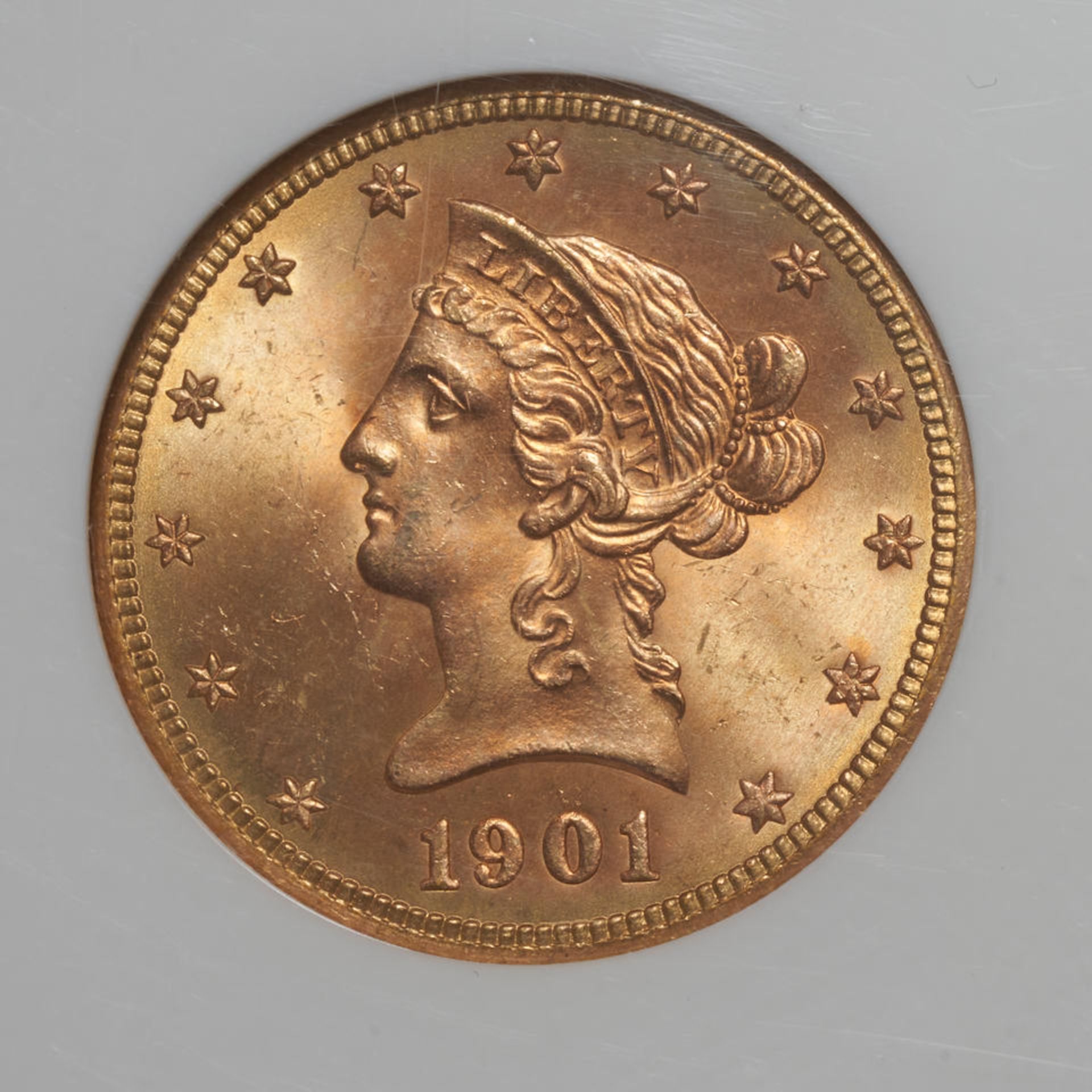 United States 1901-S Liberty $10 Eagle Gold Coin. - Bild 3 aus 3
