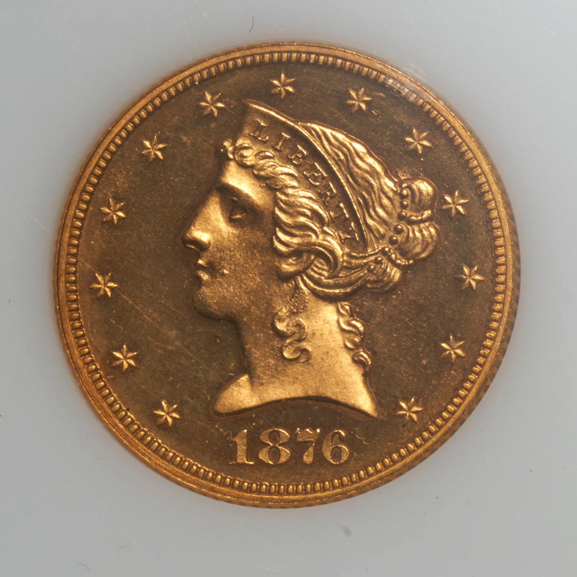 United States Proof 1876 Liberty $5 Half Eagle Gold Coin. - Image 3 of 4