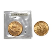 United States Two 1904 Liberty $20 Double Eagle Gold Coins.