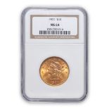 United States 1901 Liberty Head $10 Eagle Gold Coin.
