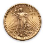 United States 1922 St. Gaudens $20 Double Eagle Gold Coin.