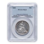 United States Proof 1883 Seated Liberty Half Dollar.