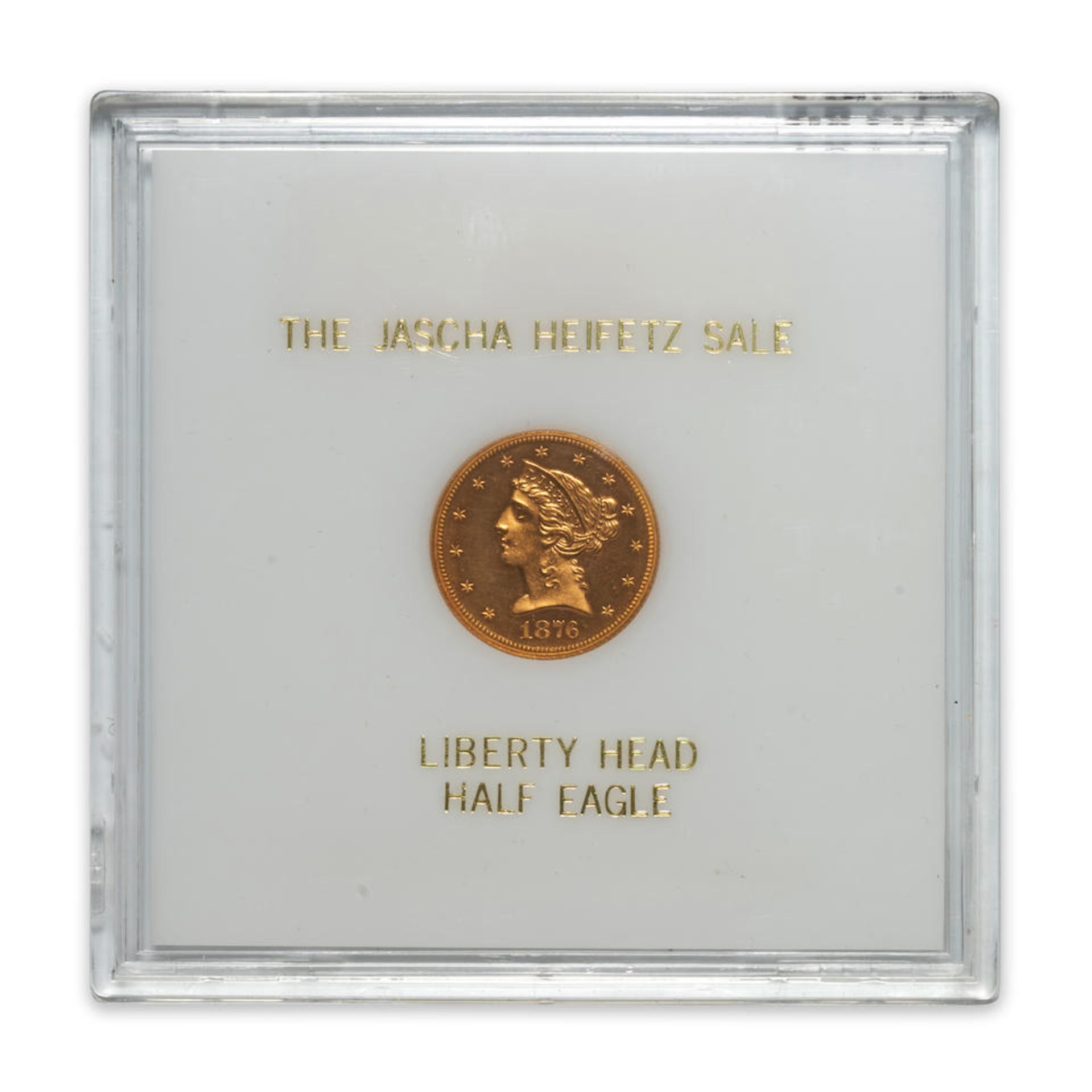United States Proof 1876 Liberty $5 Half Eagle Gold Coin.