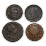 Four Colonial Coins/Tokens.