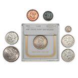 United States Five Type Coins and Three Arkansas Commemorative Coins.