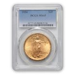 United States 1924 St. Gaudens $20 Double Eagle Gold Coin.