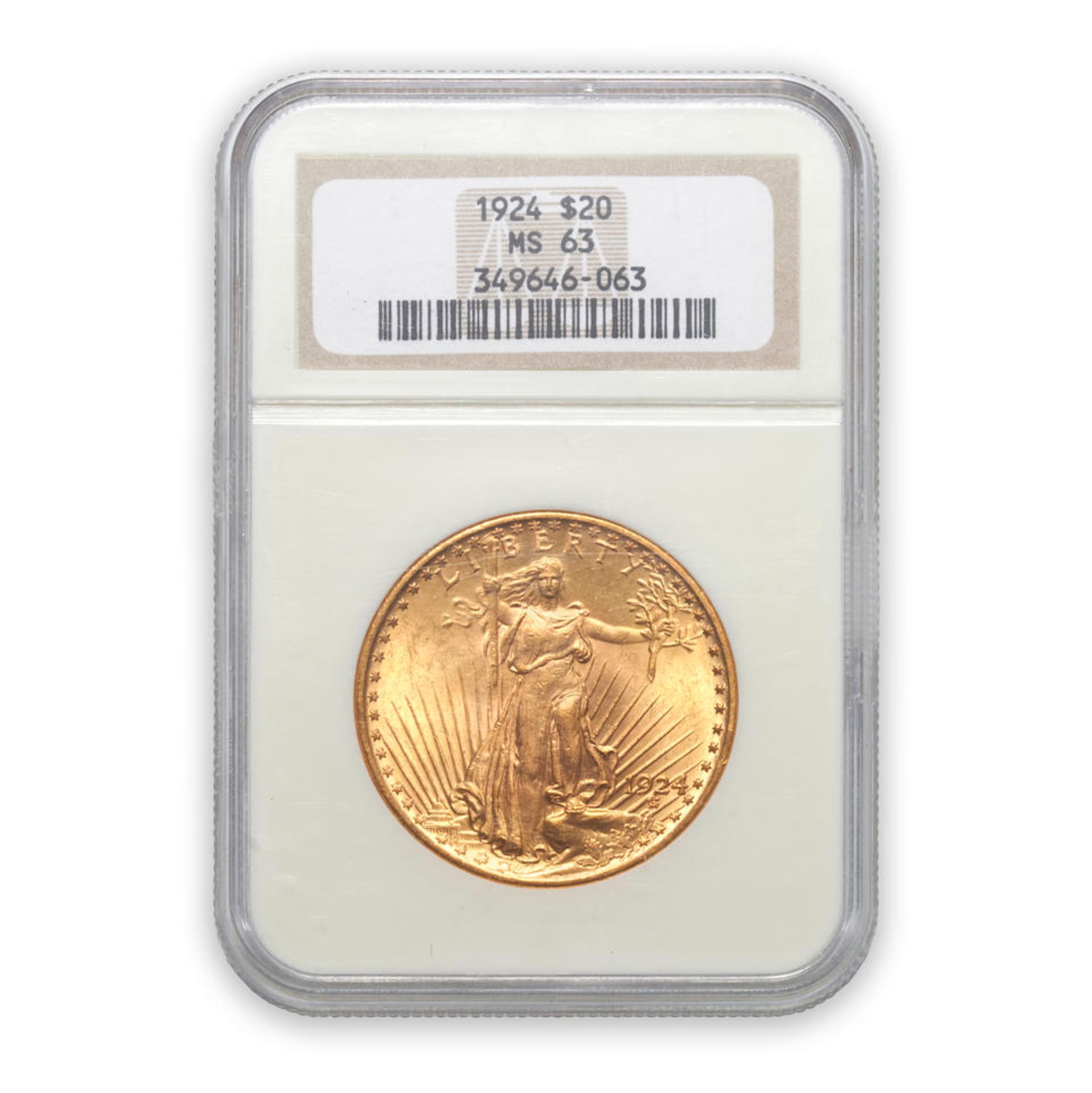 United States 1924 St. Gaudens $20 Double Eagle Gold Coin.