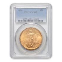 United States 1924 St. Gaudens $20 Double Eagle Gold Coin.