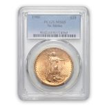 United States 1908 No Motto St. Gaudens $20 Double Eagle Gold Coin.