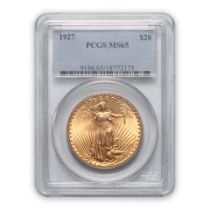 United States 1927 St. Gaudens $20 Double Eagle Gold Coin.