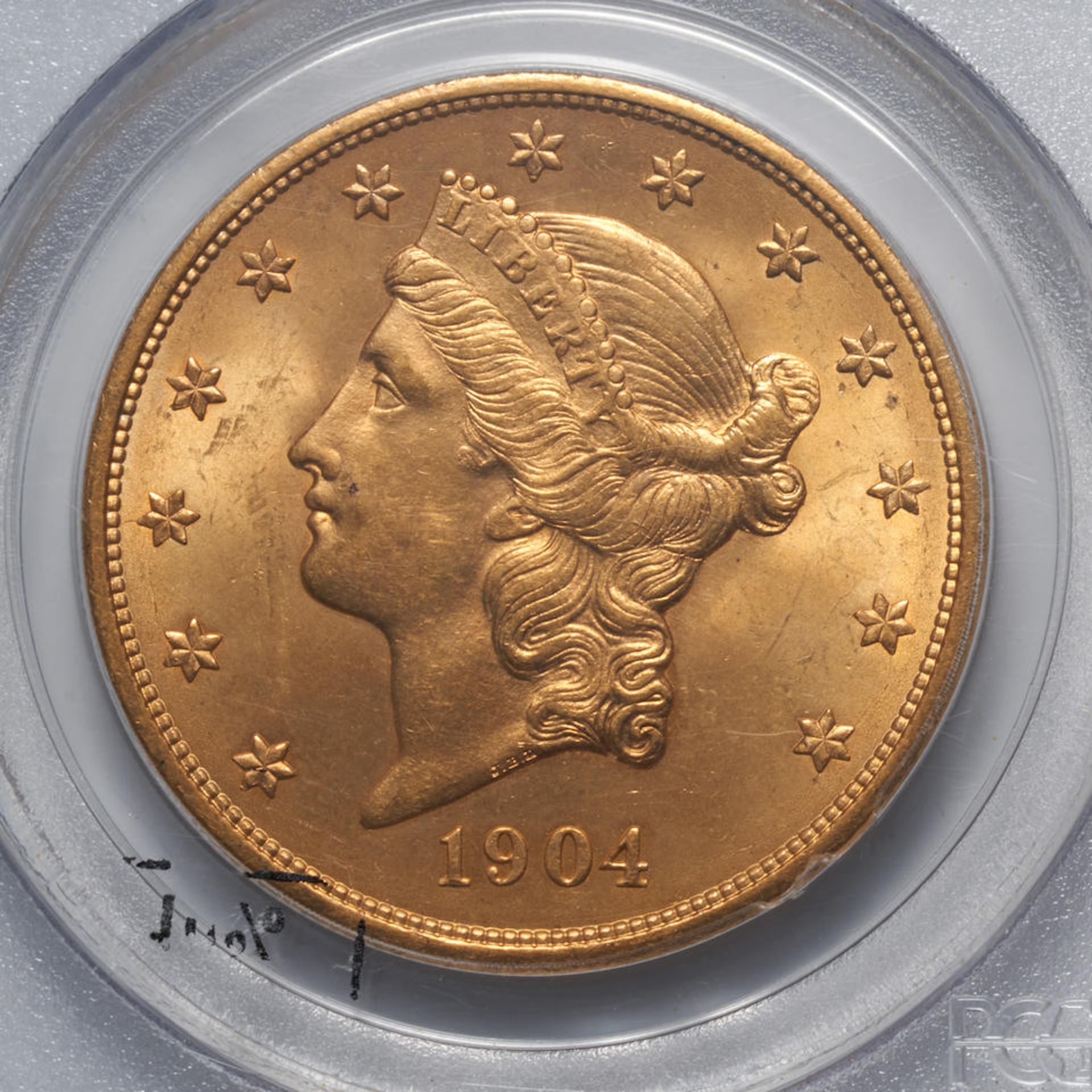 United States 1904-S Liberty Head $20 Double Eagle Gold Coin. - Bild 3 aus 3